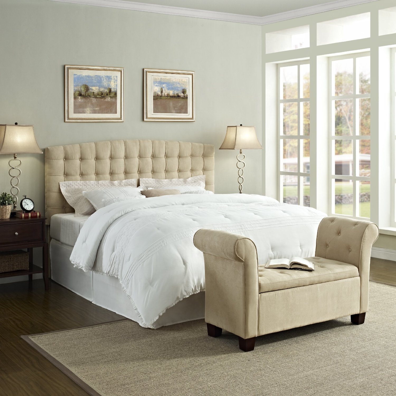 FaFurn - King Size Headboard in Beige