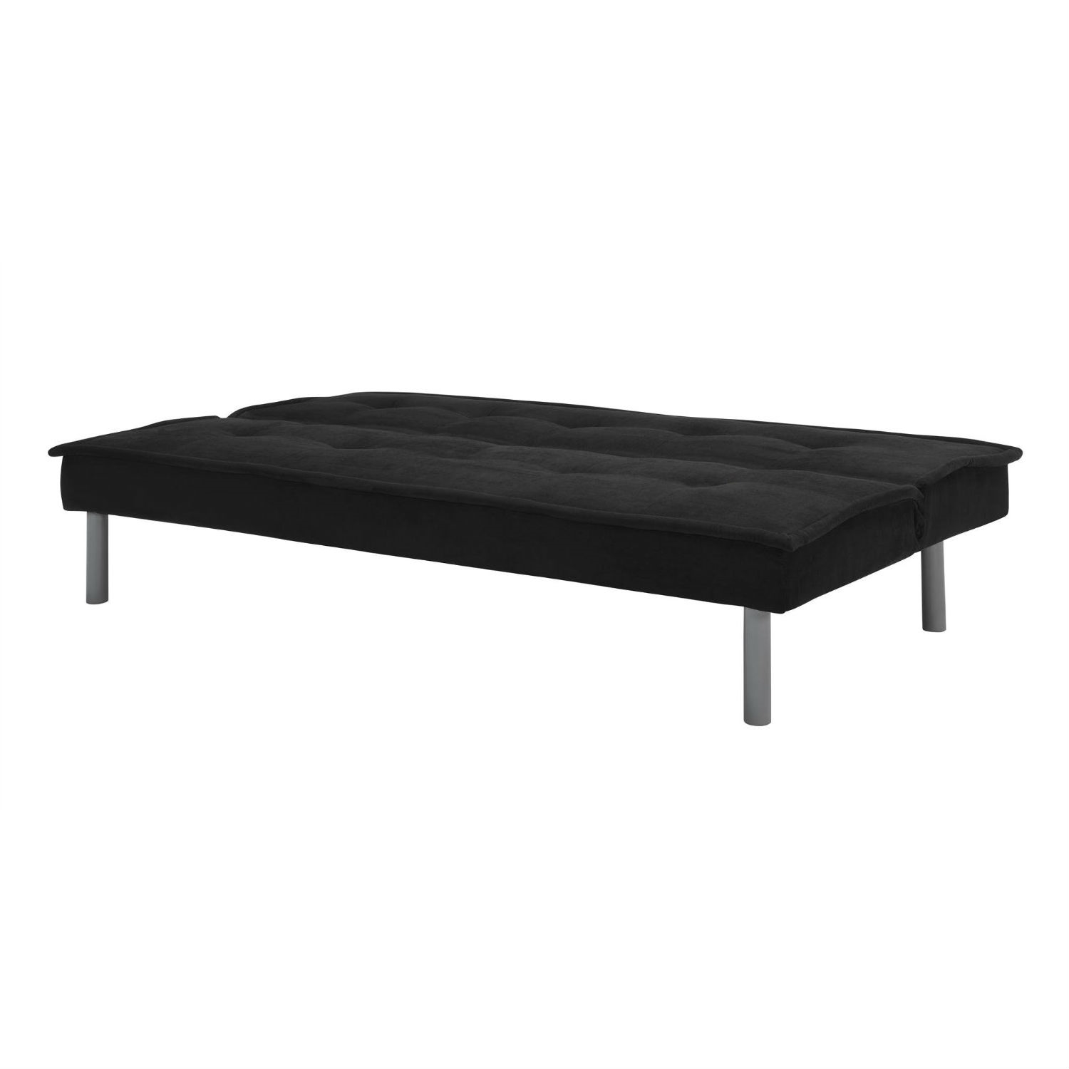 FaFurn Sofa-Bed with Metal Legs - Black, Microfiber