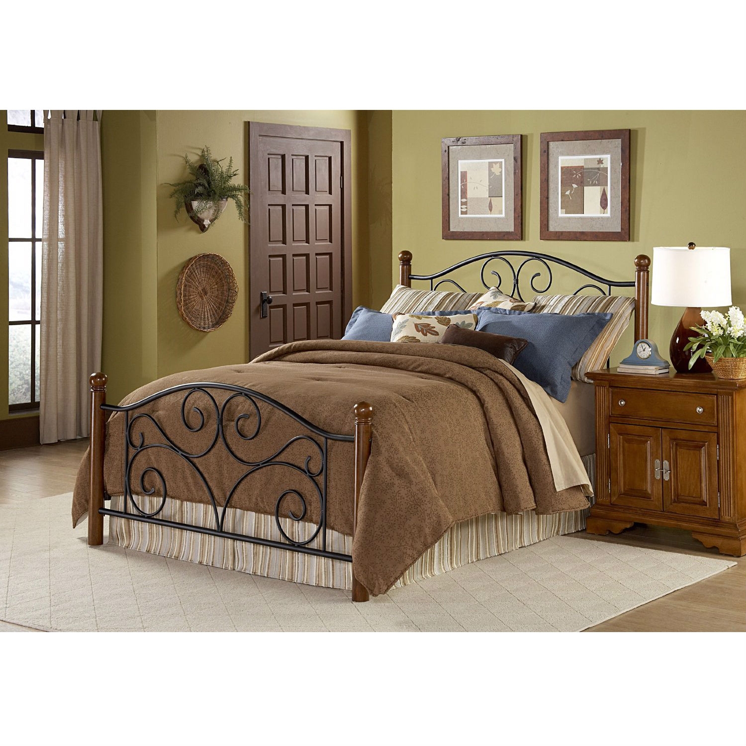 FaFurn - King Size Bed Frame with Headboard and Footboard in Metal