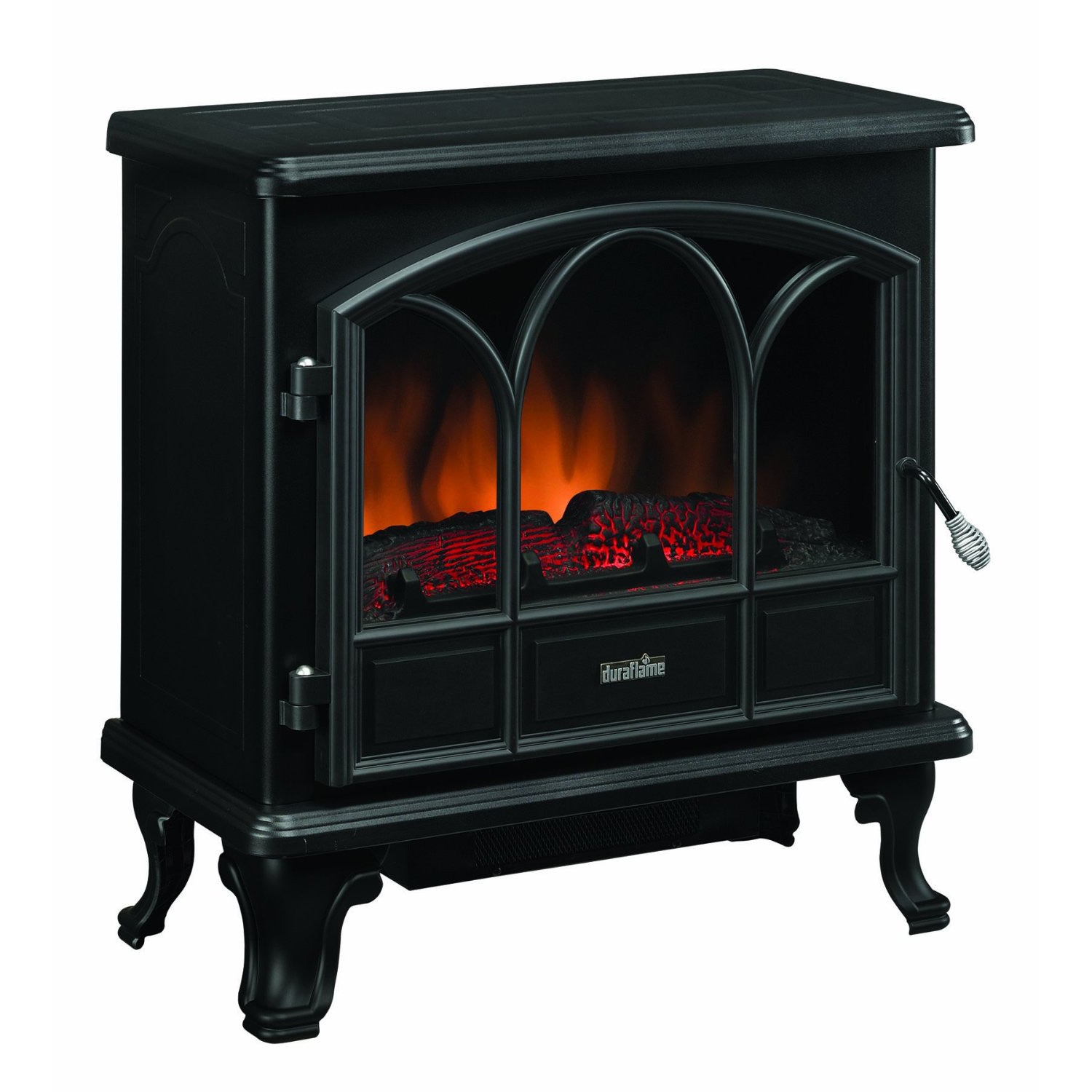 FaFurn - Stove 1500 Watts Electric Fireplace Space Heater in Black, Metal