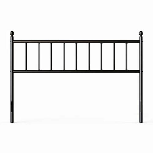 FaFurn - Traditional Queen Size Headboard in Matte Black, Metal