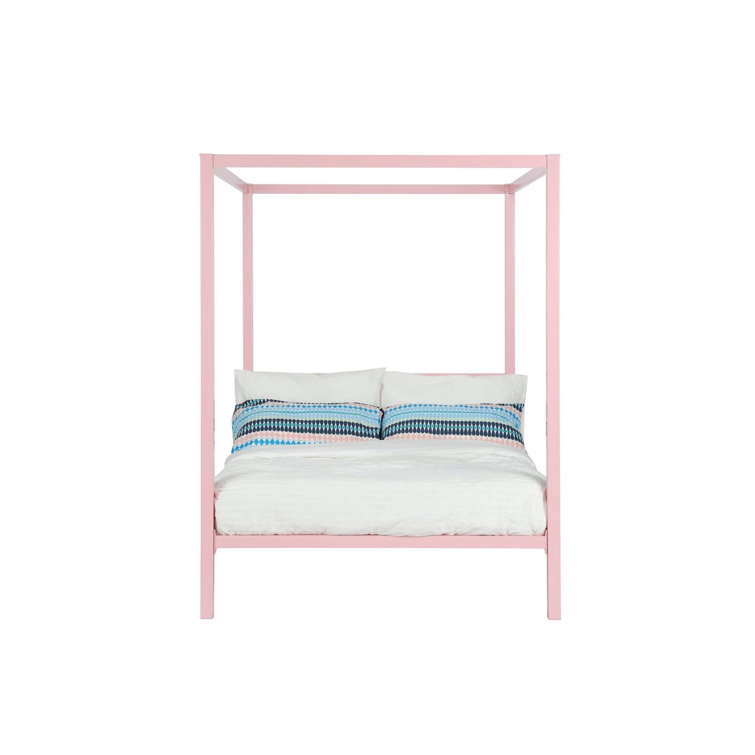 FaFurn - Full Size Canopy Bed Frame in Pink, Metal