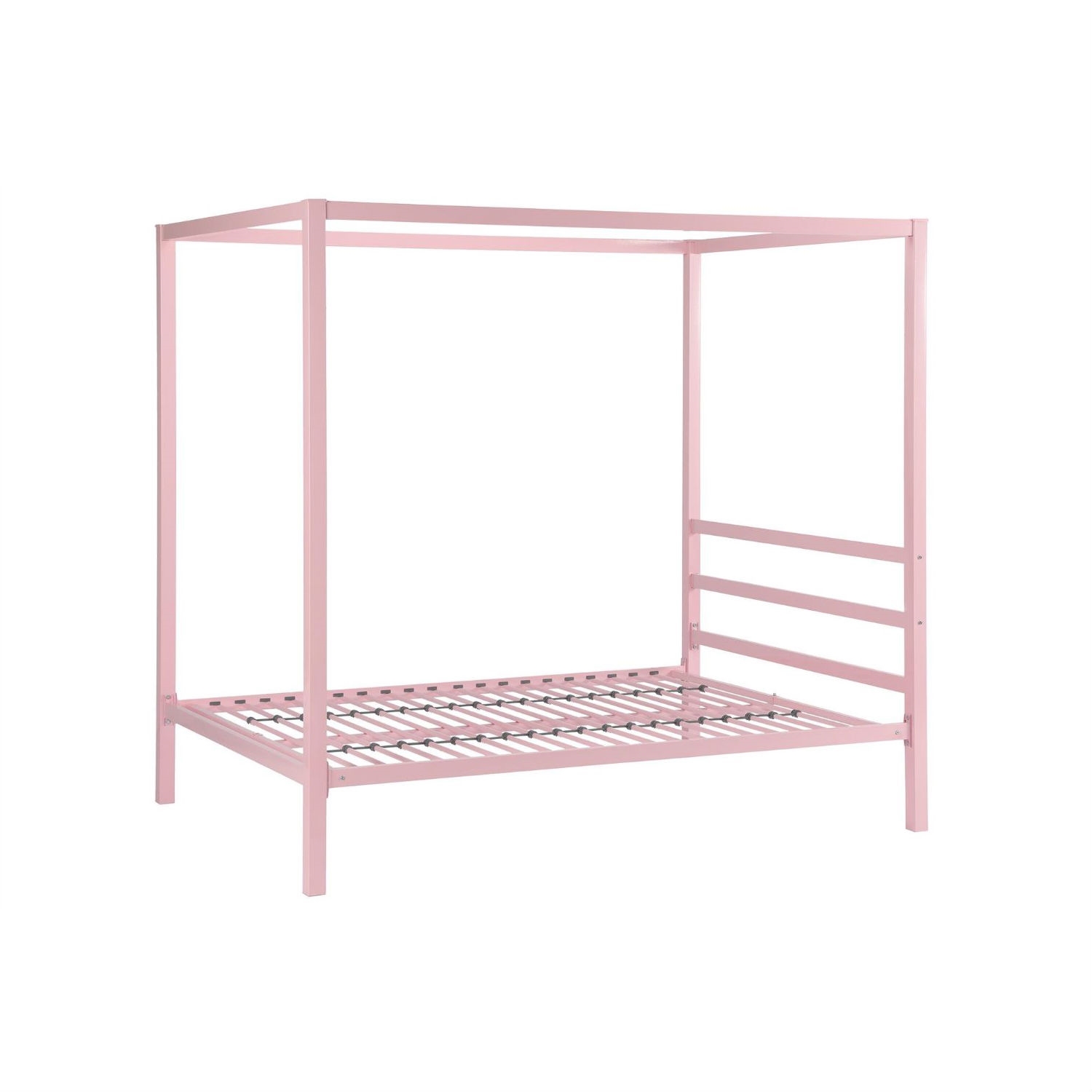 FaFurn - Full Size Canopy Bed Frame in Pink, Metal