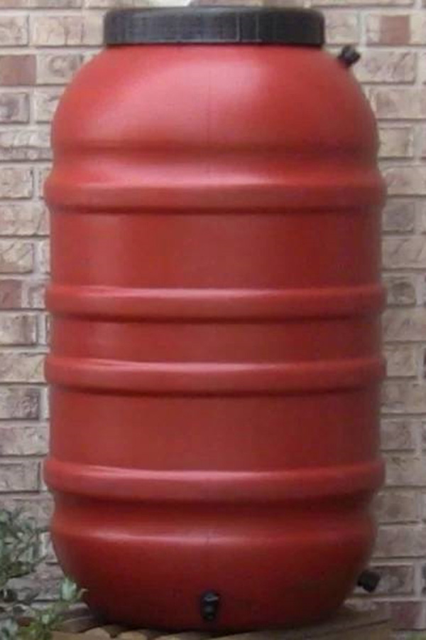 FaFurn - Terra Cotta Red Hdpe Plastic 55-Gallon Rain Barrel with Spigot