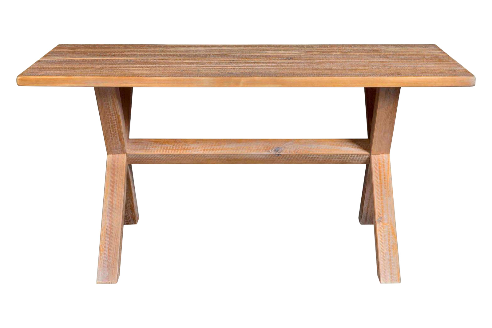 FaFurn - Modern Farmhouse Solid Dining Table in Distressed Driftwood, Pine Wood