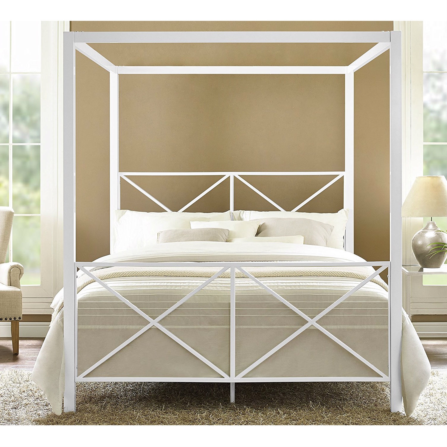 FaFurn - Modern Industrial Canopy Bed Frame