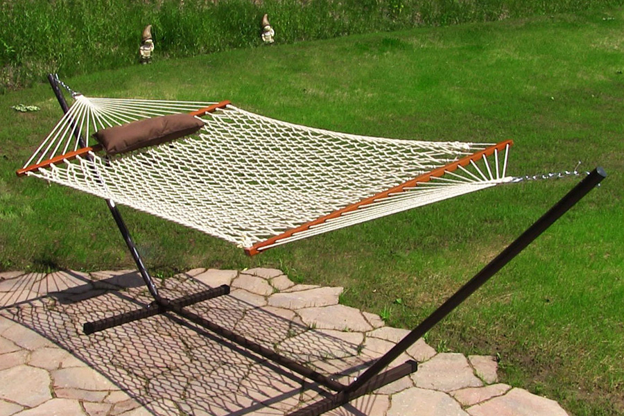 FaFurn - Rope Hammock Set with Stand Pad and Pillow 55 X 144-Inch