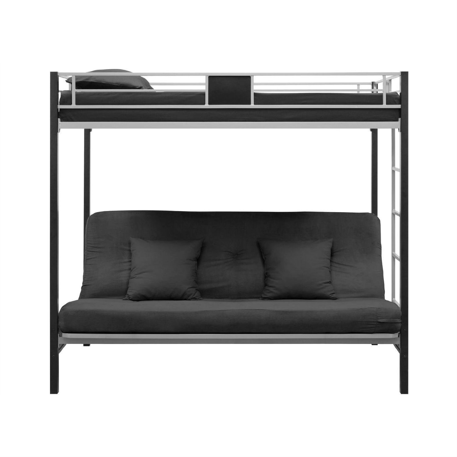 FaFurn Twin Size Bunk Bed - Silver/Black, Metal