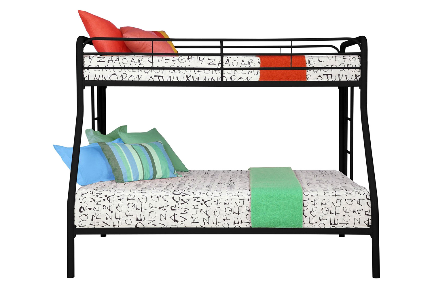 FaFurn - Twin Over Full Size Bunk Bed in Sturdy Black Metal