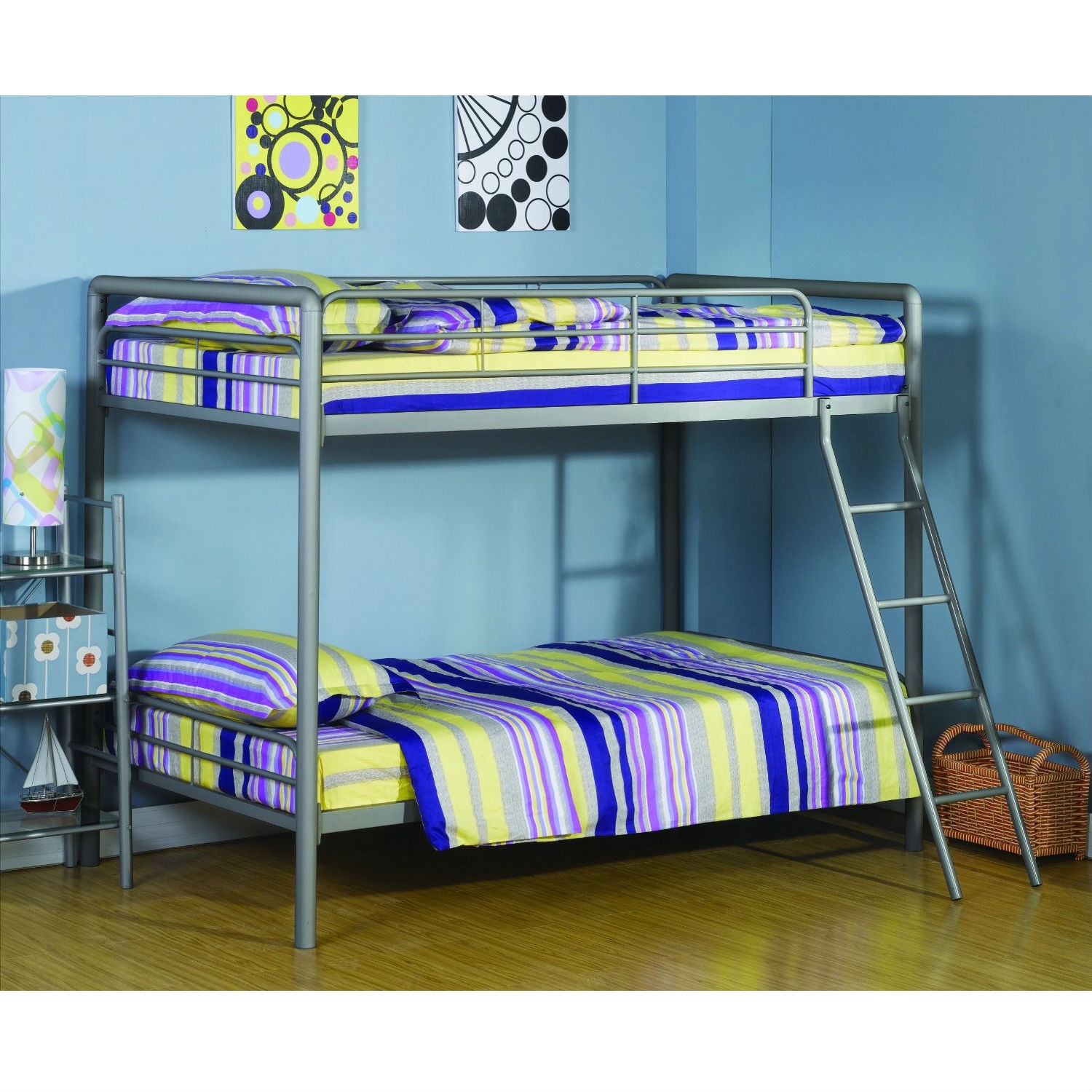 FaFurn - Twin Size Bunk Bed in Silver, Metal