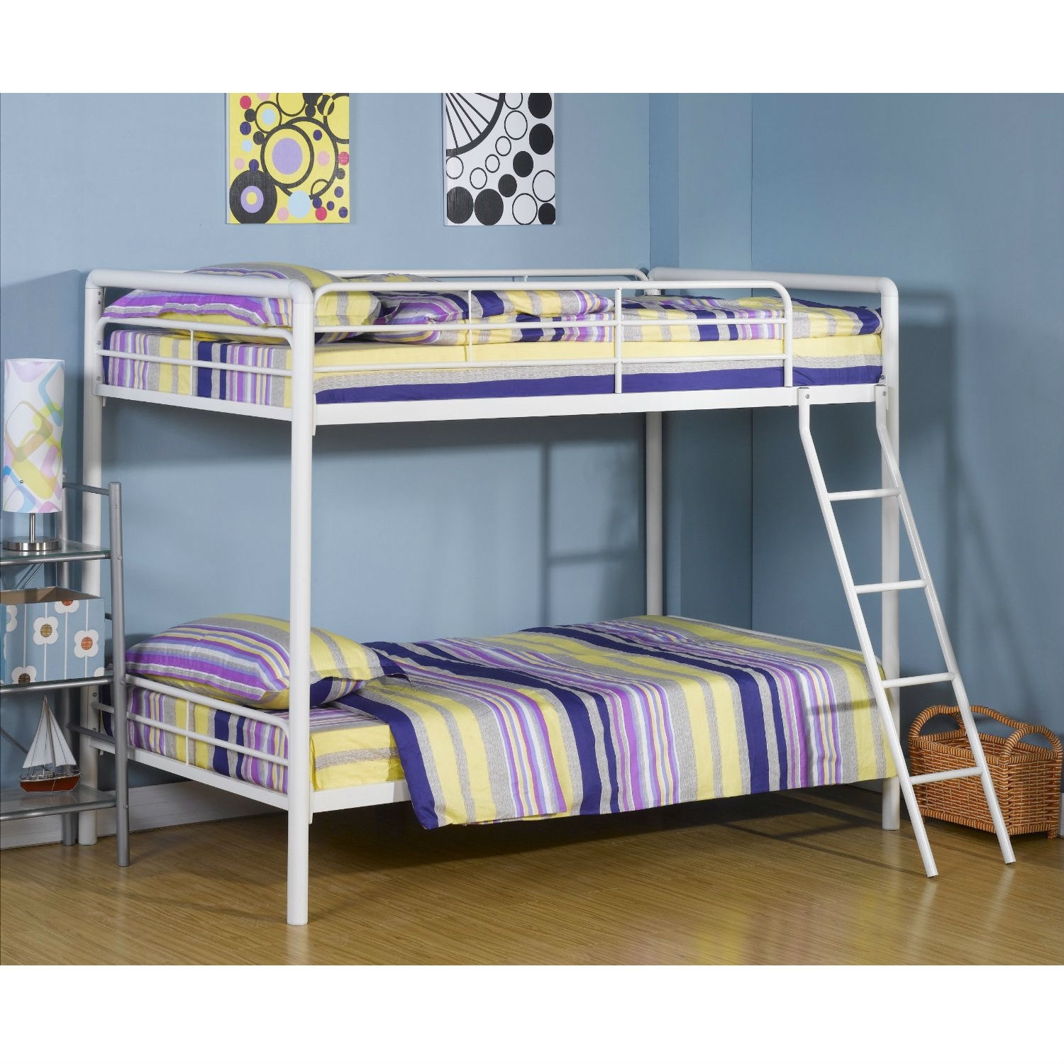 FaFurn - Twin Size Bunk Bed in White, Metal