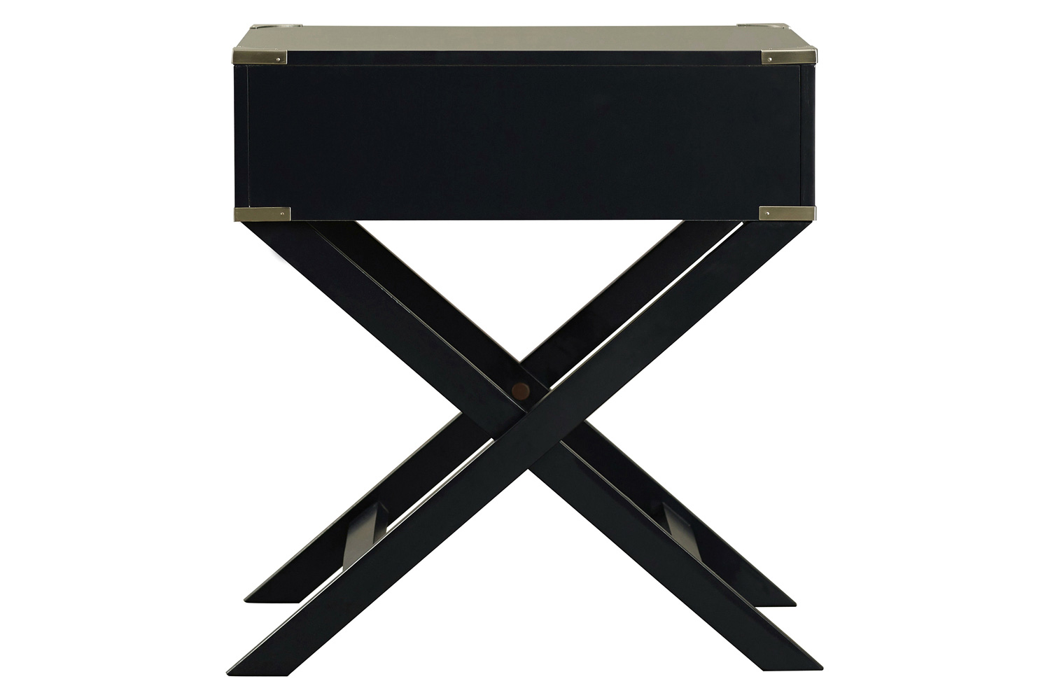 FaFurn 1-Drawer End Table/Nightstand with Modern Classic X Style Legs - Black