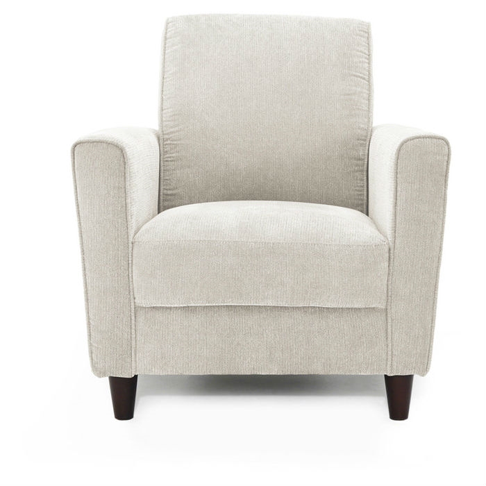 FaFurn Modern Armchair with Espresso Wood Legs - Ivory