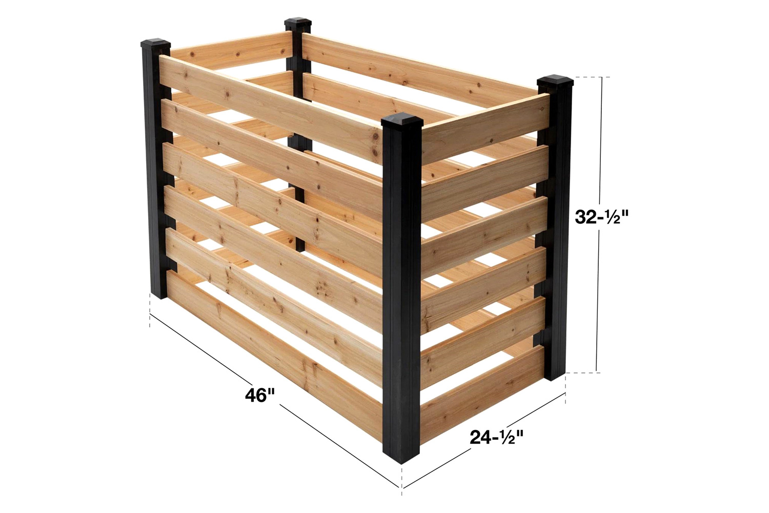 FaFurn Outdoor Cedar Wooden Compost Bin - 120 Gallon