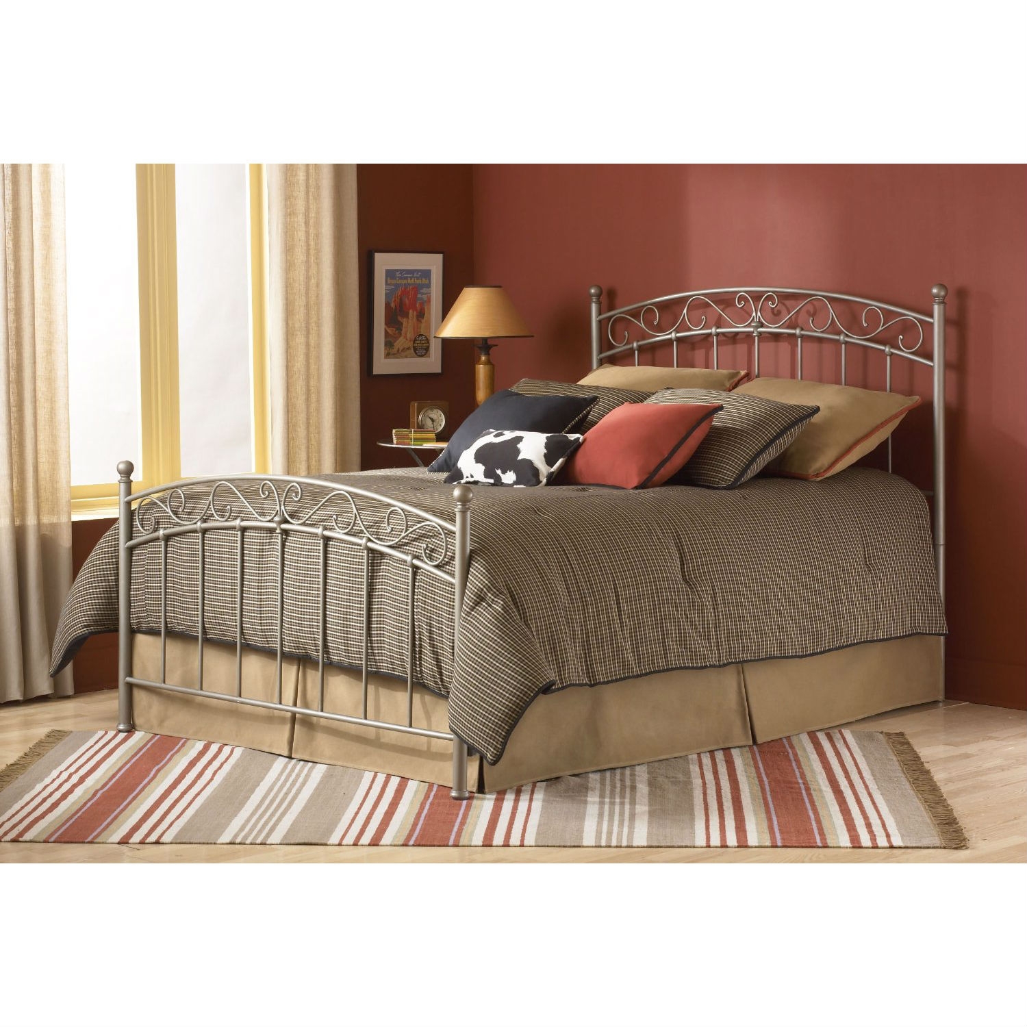 FaFurn - Queen Size Bed Frame with Headboard and Footboard in Metal