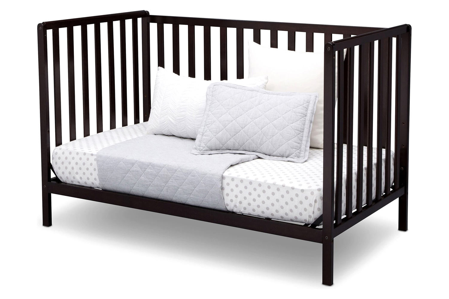 FaFurn 3-In-1 Modern Convertible Baby Crib Toddler Bed - Dark Brown