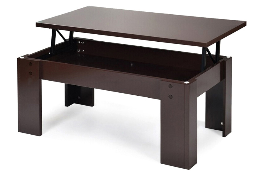 FaFurn™ Farmhouse Lift-Top Multi Purpose Coffee Table Laptop Desk - Espresso Brown