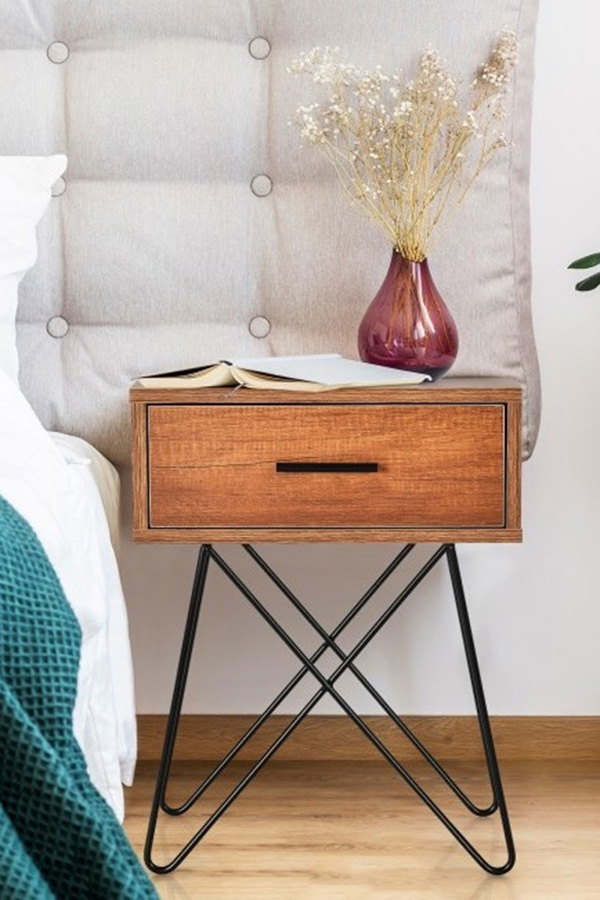 FaFurn - Farmhouse Rustic Natural Brown 1 Drawer Nightstand Coffee Table