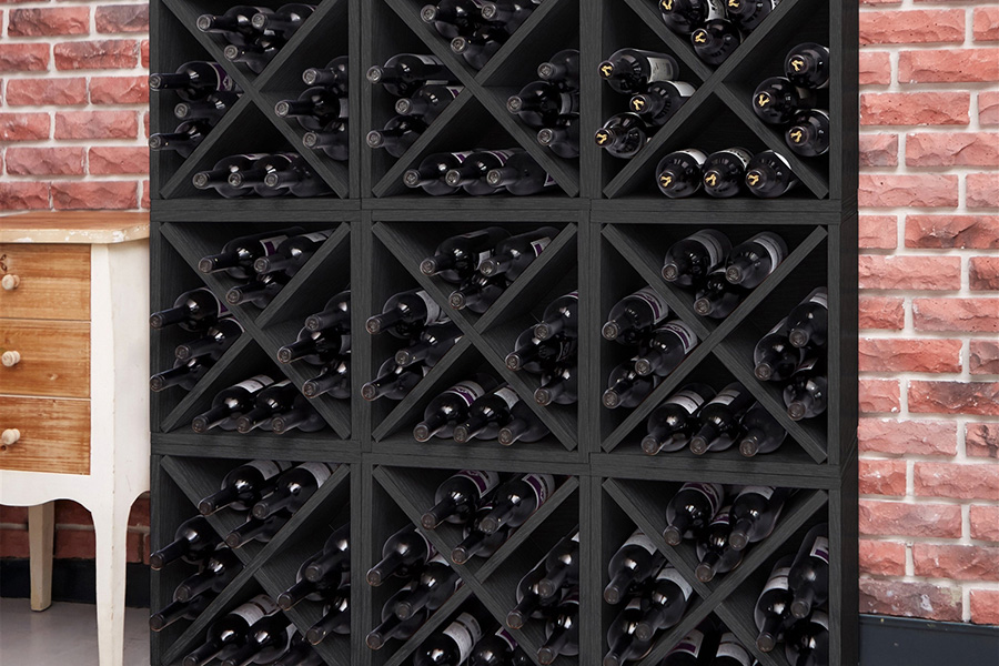 FaFurn™ - Stackable 12-Bottle Wine Rack in Espresso Brown Wood Finish