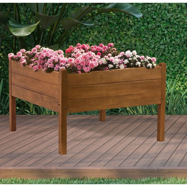 FaFurn - Raised Planter Garden Bed in Natural, Wood