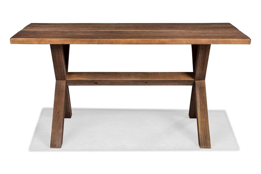 FaFurn - Farmhouse Walnut Solid Wood Dining Trestle Table