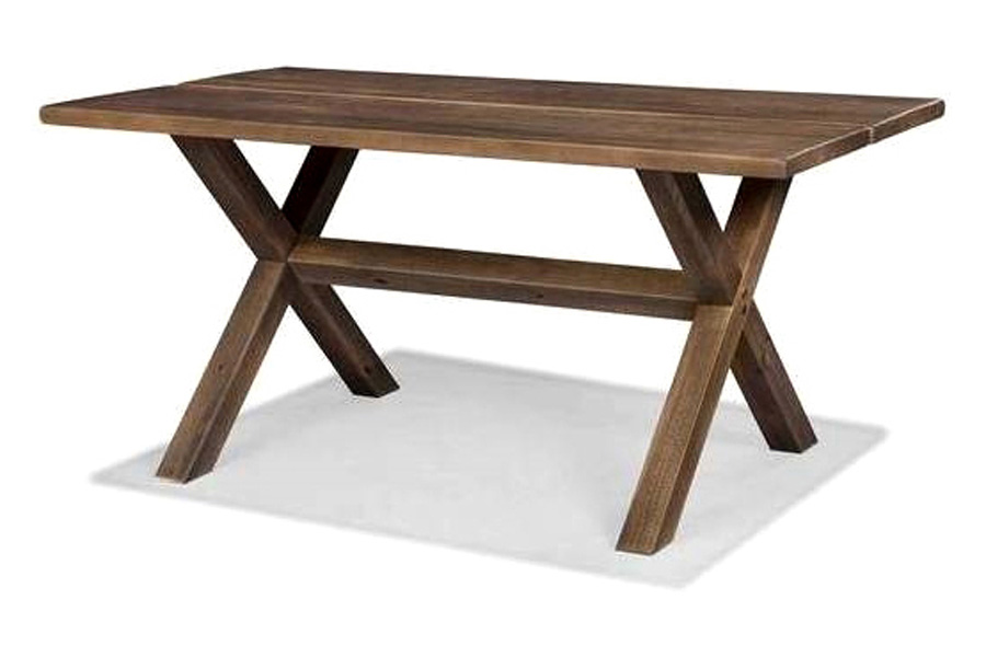 FaFurn - Farmhouse Walnut Solid Wood Dining Trestle Table