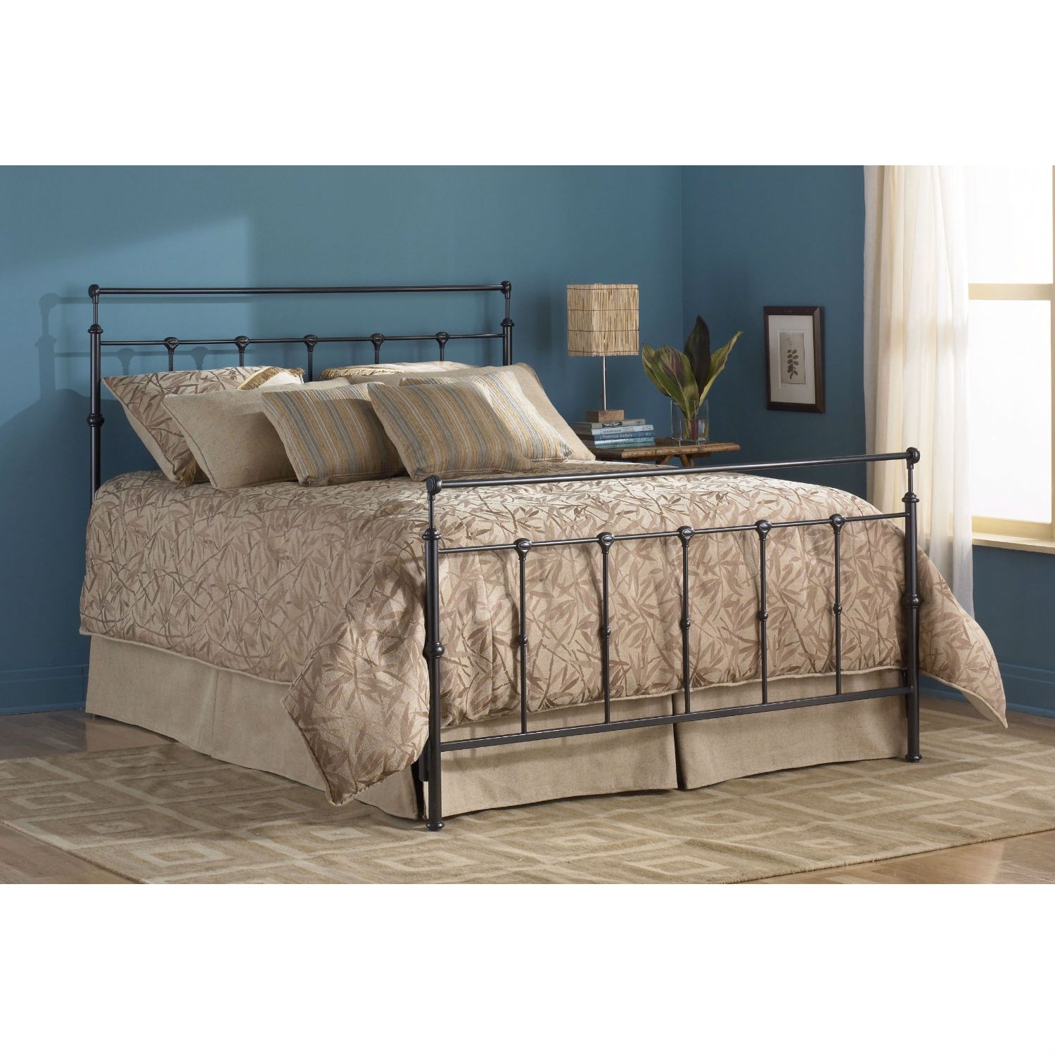 FaFurn - Full Size Bed Frame in Gold, Metal