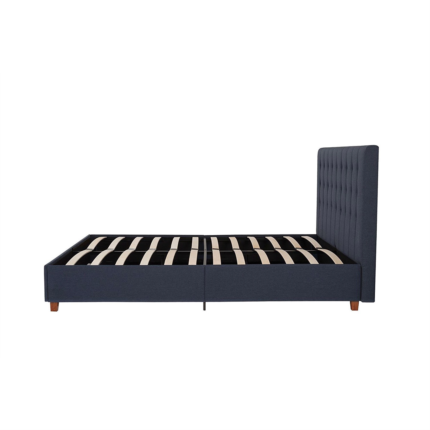 FaFurn - Full Size Platform Bed Frame with Headboard in Blue