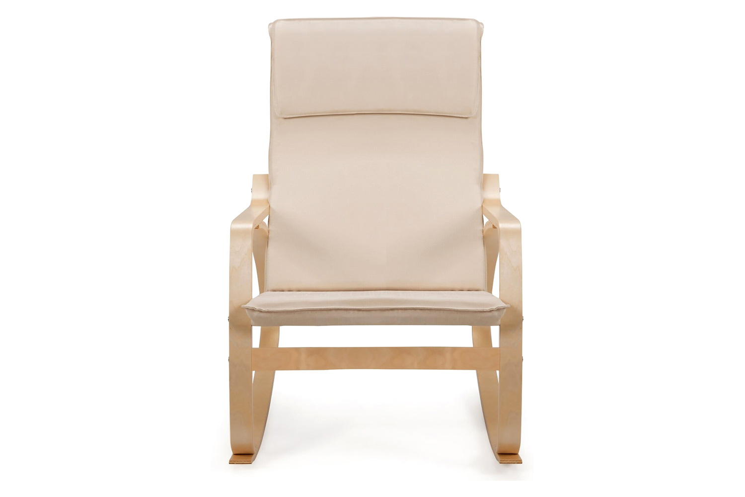 FaFurn Farmhouse Beige/Natural Linen Upholstered Rocking Chair