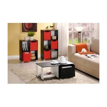 FaFurn™ Coffee Table with Bin Drawer - Black/White