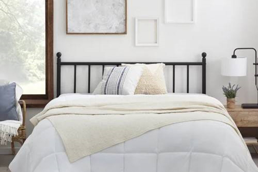 FaFurn Traditional Farmhouse Headboard in Metal Finish - Full Size