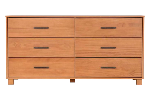 FaFurn Modern Farmhouse Solid 6 Drawers Double Dresser - Light Brown, Wood