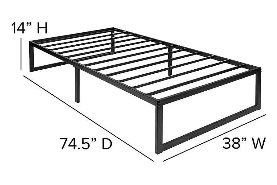 FaFurn Twin Size Platform Bed - Black, Metal