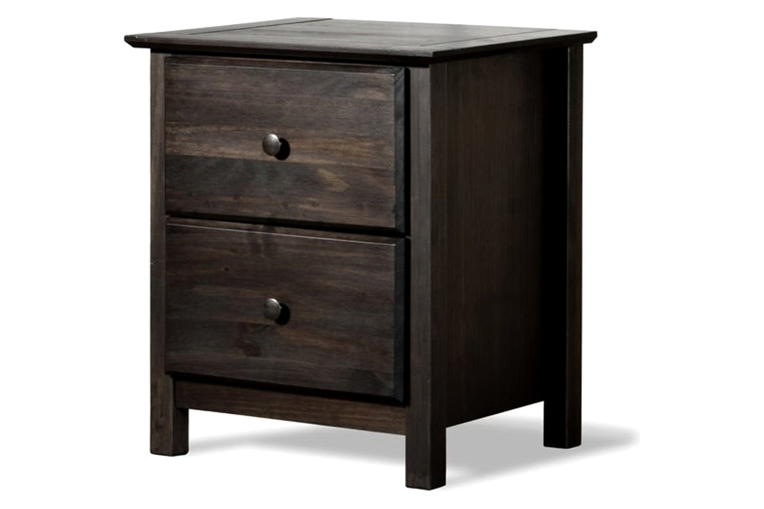 FaFurn - Farmhouse Solid Pine Wood 2 Drawer Nightstand