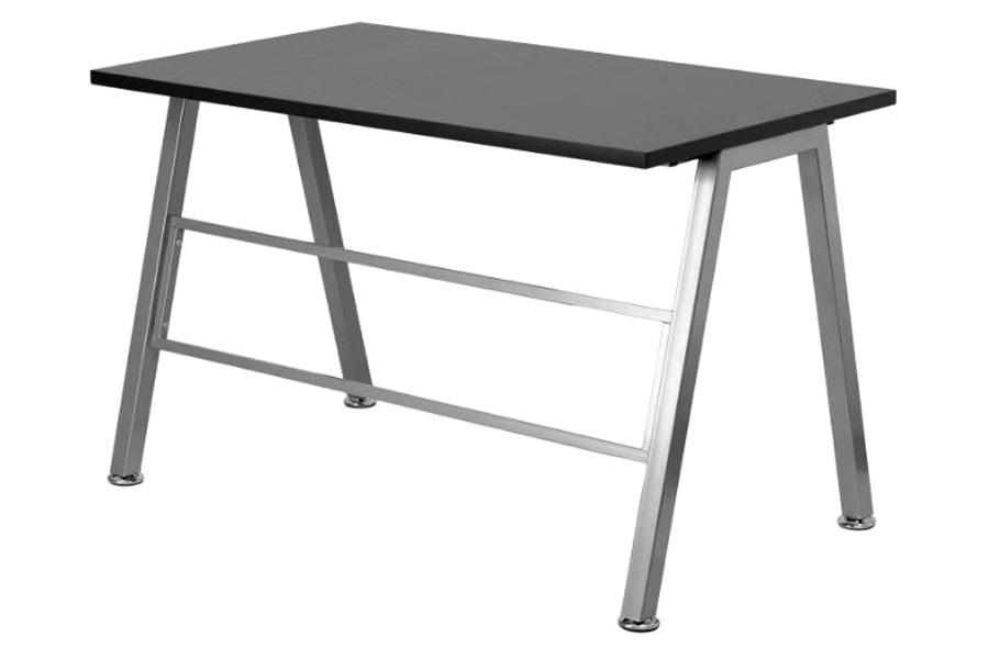 FaFurn - Modern Metal Frame Computer Desk with Black Laminate Top