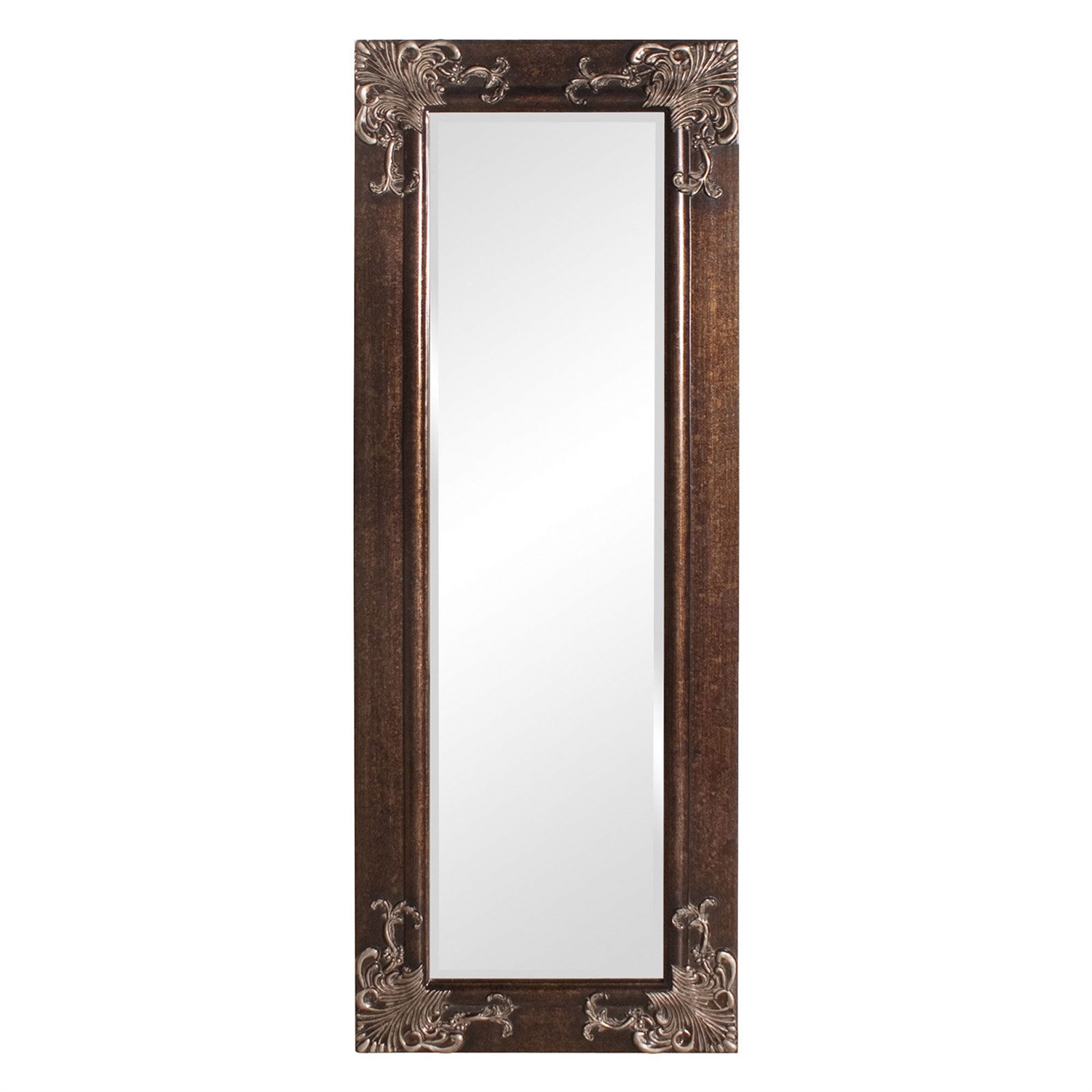 FaFurn - Full Length Mirror with Wood Frame and Accents in Antique Silver