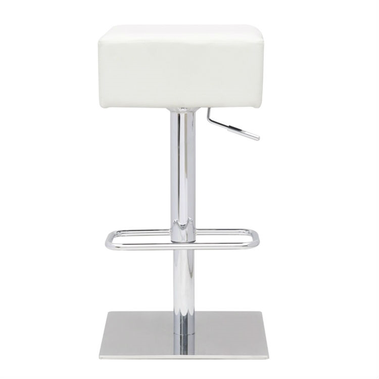 FaFurn - Set of 2 Modern Swivel Barstools Set with Faux Leather Seat in White