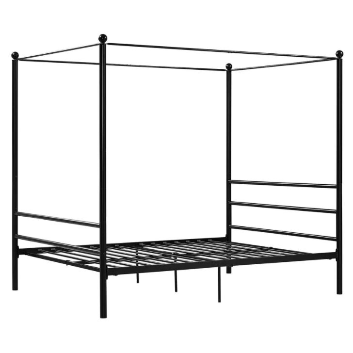 FaFurn - Full Size Canopy Bed Frame in Black, Metal