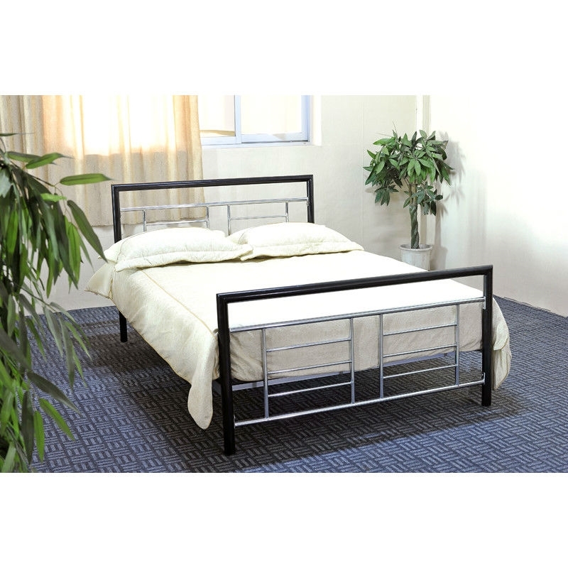 FaFurn Full Size Platform Bed Frame with Headboard and Footboard - Black, Metal