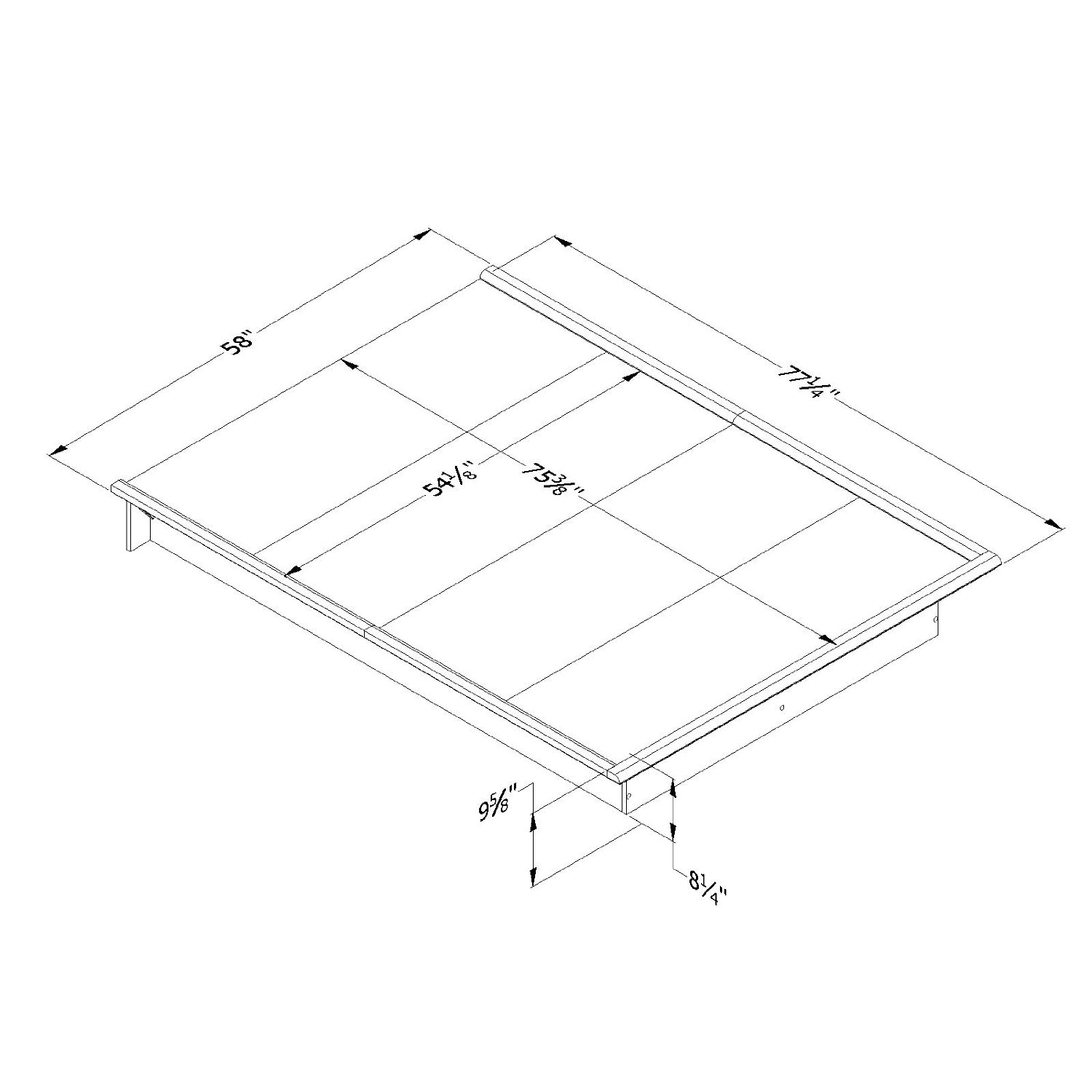 FaFurn - Modern Full Size Platform Bed Frame in Natural Maple