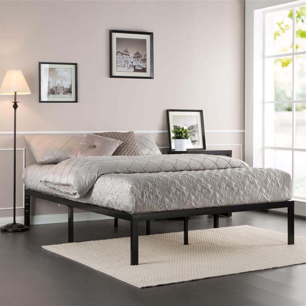 FaFurn - Full Size Platform Bed Frame with Mattress Support Slats in Metal