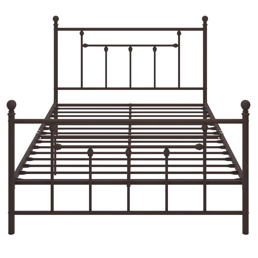 FaFurn - Full Size Platform Bed Frame with Headboard and Footboard in Bronze, Metal