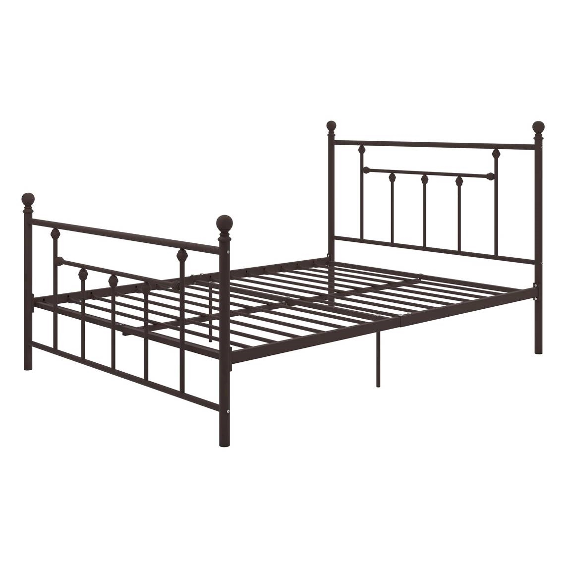 FaFurn - Full Size Platform Bed Frame with Headboard and Footboard in Bronze, Metal