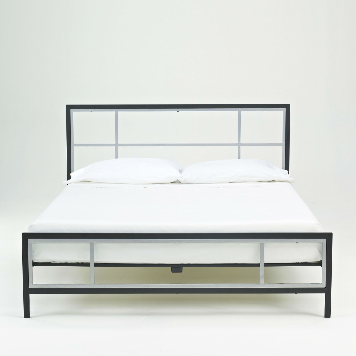 FaFurn - Full Size Platform Bed Frame with Headboard Footboard and Wood Slats in Metal