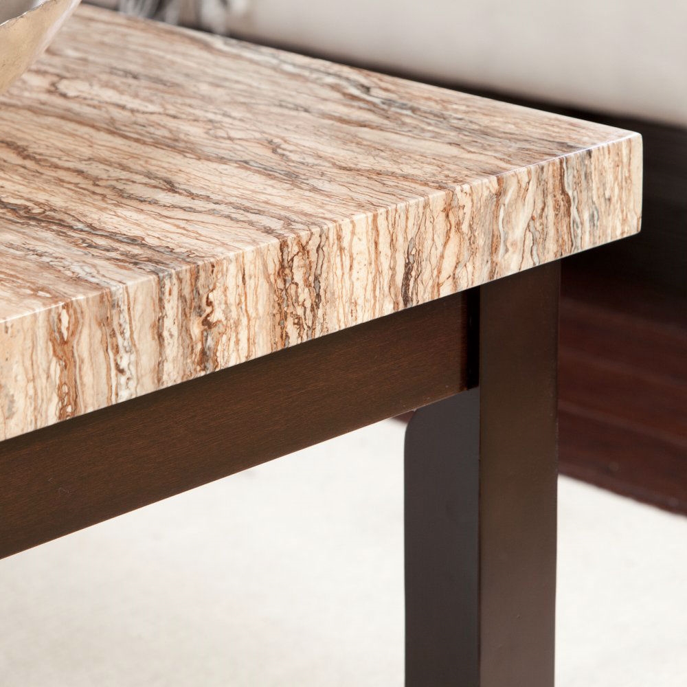 FaFurn™ Coffee Table with Faux Marble Top - Wood