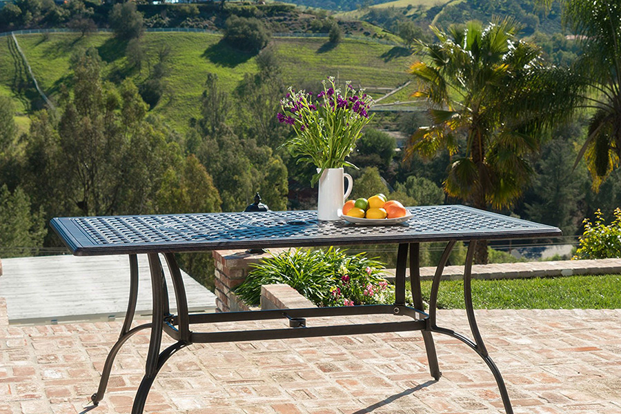 FaFurn - Cast Aluminum 40 X 70 Inch Outdoor Dining Table in Bronze