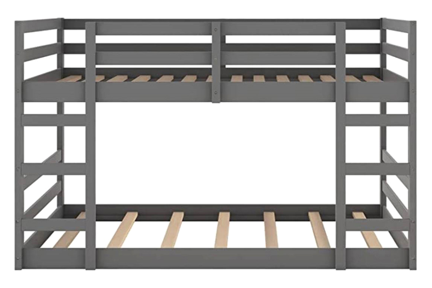 FaFurn - Full Modern Low Profile Bunk Bed in Gray Wood Finish