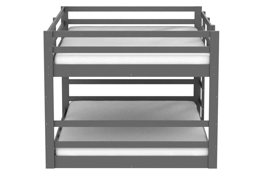 FaFurn - Full Modern Low Profile Bunk Bed in Gray Wood Finish