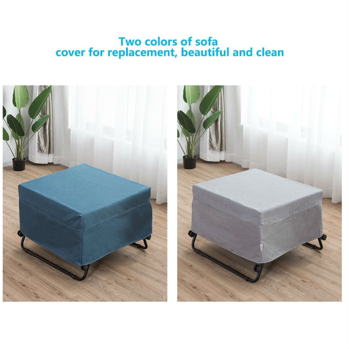 FaFurn - Folding Bed Frame with Mattress and Casters