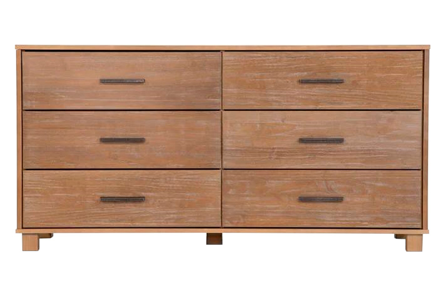 FaFurn Modern Farmhouse Solid 6 Drawers Double Dresser - Pine, Wood